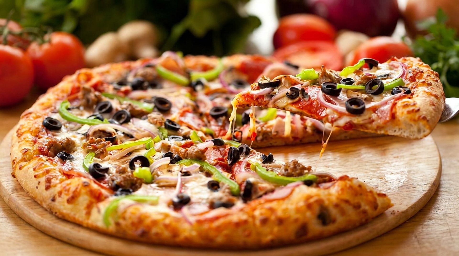 Pizza at the center