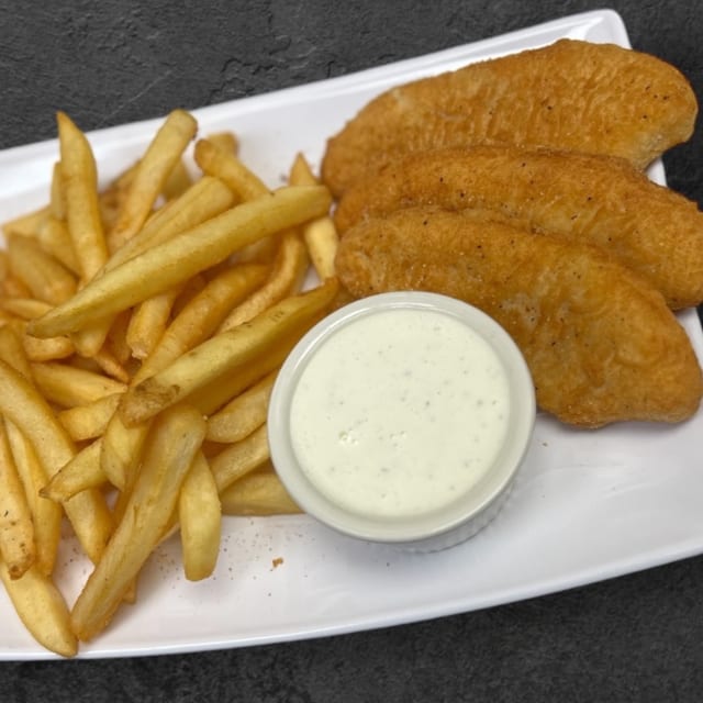 Chicken Strips with Fries.